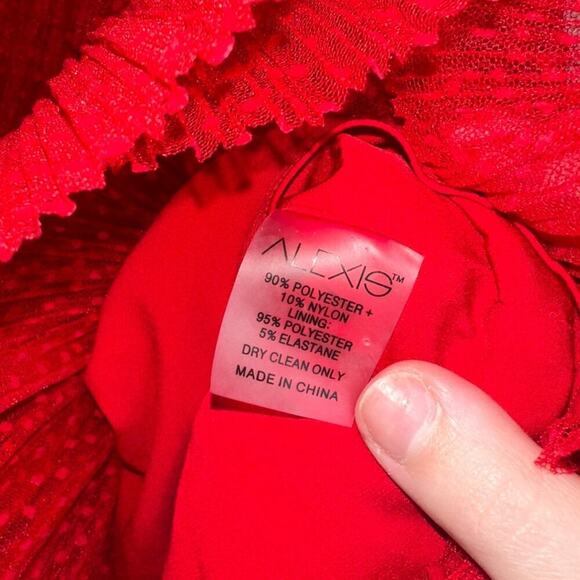 Alexis Raina Tiered Ruffled-Tulle Halter Mini Dress Cherry Red Size Medium - Picture 7 of 9